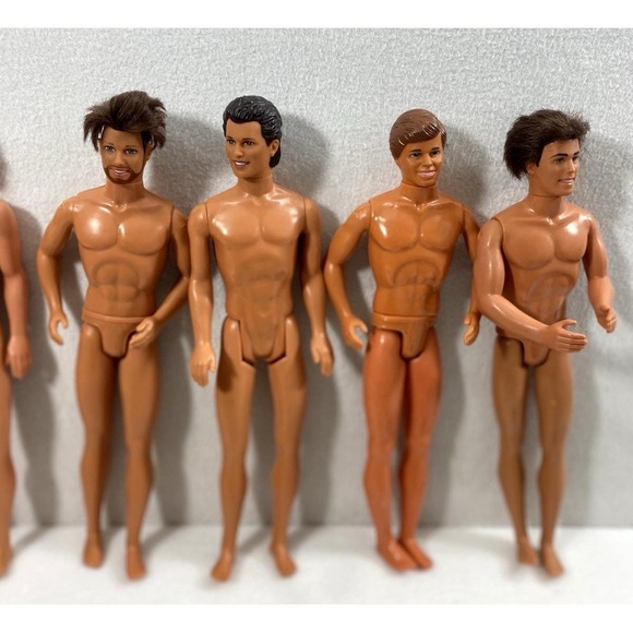 Vintage 1968 Ken Dolls Lot Of 7 One No Head Two Rooted Hair Ken Clothes Toy Gift - Picture 3 of 16